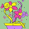 Play Butterflies and flowers in pot coloring