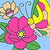 Play Happy butterfly in the garden coloring