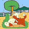 Play Foxes in the village coloring
