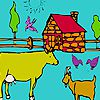 Play Big village and animals coloring