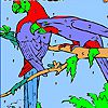 Play Parrots on the woods tree coloring