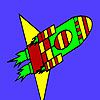 Fast missile in space coloring