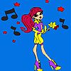 Play Crazy singer girl coloring