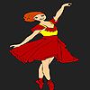 Play Red dress ballerina girl coloring