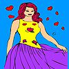 Play Alone purple dress girl coloring