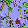 Play Red frog and friends in the lake coloring