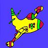 Fast flying colorful  airplane coloring