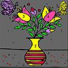 Flowers in  vase coloring