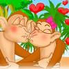 Cute Kissing Scene Of Monkeys