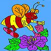 Bee honey collects coloring