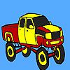 Play Jeep carrying firewood coloring