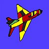 Fast jet on the sky coloring