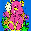 Pink bear and ice cream coloring