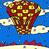 Red flying balloon coloring