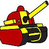 Red military tank coloring