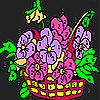 Play Flowers in a basket coloring