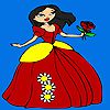 Play Princess in the flower garden coloring