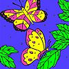 Leaves and butterflies coloring