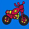 Play Mini red motorcycle coloring
