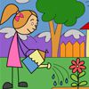Play Watering Girl Coloring Page