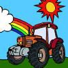 Colorful Tractor Coloring